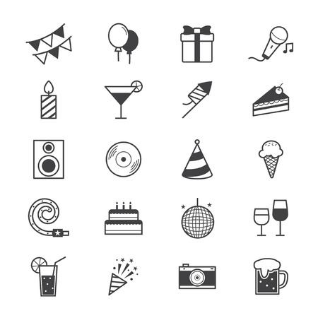 Celebration Party Icons Line