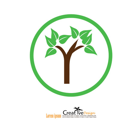 Leaves design elements.tree vector.eco concept.vector illustration.