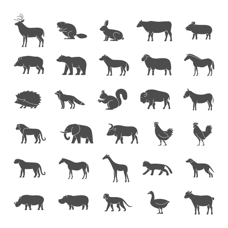 ベクトル イラスト動物アイコンの設定 動物の 30 の黒いシルエットのコレクションです のイラスト素材 ベクタ Image ベクトル イラスト動物アイコンの設定 動物の 30 の黒いシルエットのコレクションです のイラスト素材 ベクタ Image