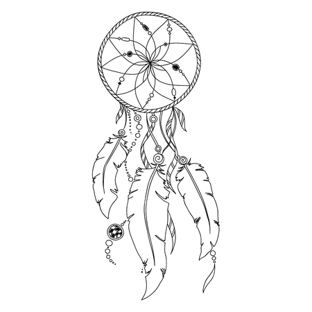 Pattern For Coloring Book Pages Kids And Adults Indian Dream Catcher