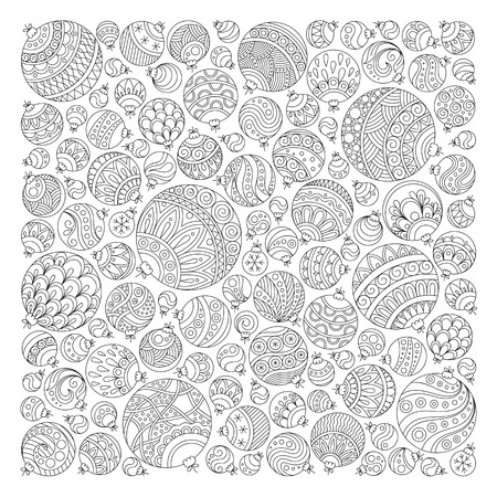 Patrón de libro para colorear. Navidad dibujados a mano elementos decorativos en el vector. las bolas de lujo de Navidad, estrellas. Patrón de libro ... Patrón de libro para colorear. Navidad dibujados a mano elementos decorativos en el vector. las bolas de lujo de Navidad, estrellas. Patrón de libro ...
