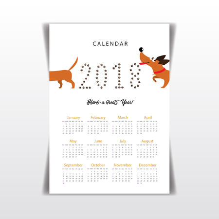 かわいい漫画のダックスフントの次の創造的なカレンダー 18 しっぽと数字 18 製 Pawprint フラット色のイラスト テンプレート Web プリント カード ポスター バナー ブックマークに使用することができます のイラスト素材 ベクタ Image かわいい漫画のダックスフントの次の創造的なカレンダー 18 しっぽと数字 18 製 Pawprint フラット色のイラスト テンプレート Web プリント カード ポスター バナー ブックマークに使用することができます のイラスト素材 ベクタ Image