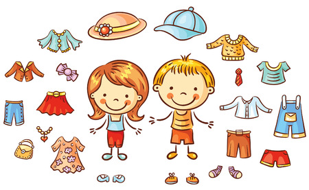 Summer Clothes Set For A Boy And Girl Items Can Be Put On Summer Clothes Set For A Boy And Girl Items Can Be Put On