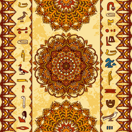 エジプト古代エジプトの象形文字と花の幾何学的な飾り高齢紙の背景にカラフルな飾り ベクターのシームレスなパターン 手描きの背景イラスト のイラスト素材 ベクタ Image エジプト古代エジプトの象形文字と花の幾何学的な飾り高齢紙の背景にカラフルな飾り ベクターのシームレスなパターン 手描きの背景イラスト のイラスト素材 ベクタ Image