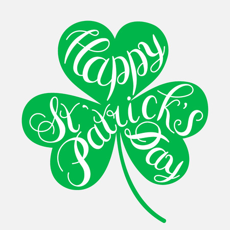 聖パトリックの日の挨拶します ベクトルの図 ハッピー聖パトリックの日 Vector Isolated ベクトル クローバー ユニークな手書きのカリグラフィ運が良い Irish Hand レタリングの運 のイラスト素材 ベクタ Image