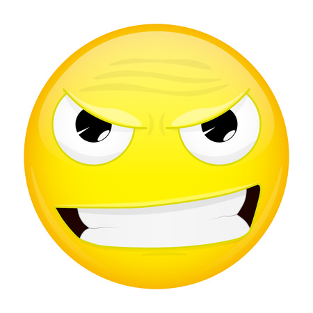 絵文字は 拳を圧迫しました 怒っている顔 邪悪な絵文字 猛烈な絵文字 怒りの感情 のイラスト素材 ベクタ Image