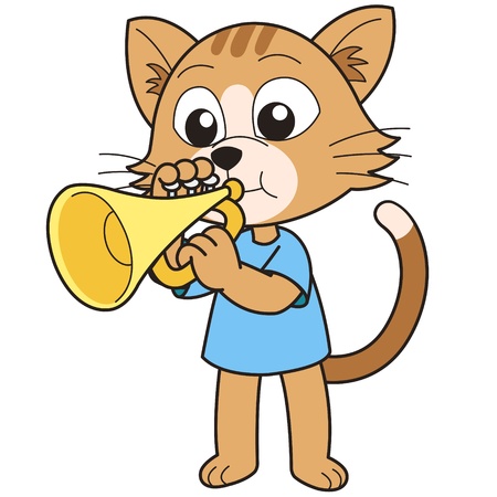 Smileトランペットを持つ猫の絵