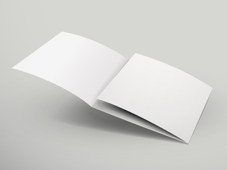 blank tri fold brochure design isolated on grey royalty free