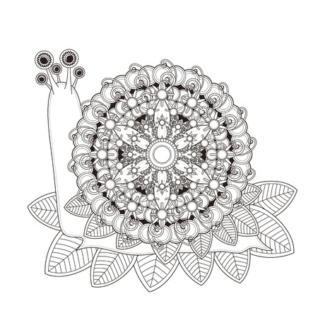 gorgeous snail coloring page in exquisite style