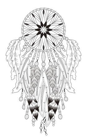 attractive dream catcher coloring page with in exquisite line