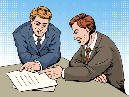 ポップ アート イラストやレトロ コミック スタイル ドキュメントを読んでいる人を辞任しました のイラスト素材 ベクタ Image ポップ アート イラストやレトロ コミック スタイル ドキュメントを読んでいる人を辞任しました のイラスト素材 ベクタ Image