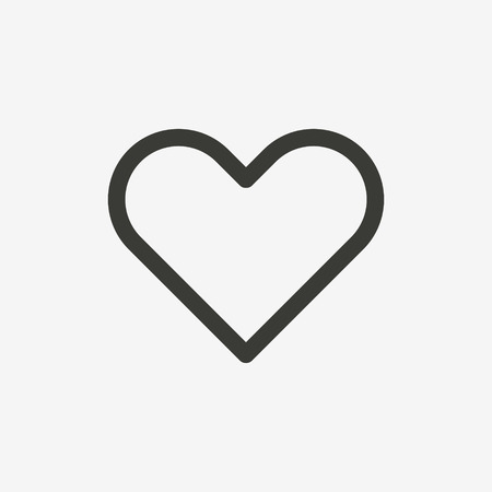 図の茶色のアウトラインのハートのアイコンのイラスト素材 ベクタ Image