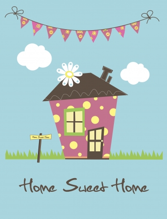 Home sweet home card illustration Stock Photo