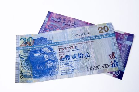 small stack of two Hong Kong dollar bills Reklamní fotografie
