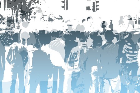банда: Crowd Abstract Background in Colors and White