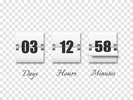 Countdown Timer With Numbers Isolated On Transparent Background