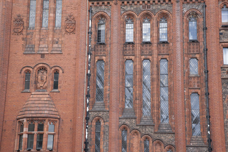 アルフレッド ウォーターハウス 12年によってトーンをモノクロ セピア リバプール大学ビクトリア ビルディング の写真素材 画像素材 Image