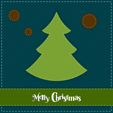 安物の宝石の装飾とグリーンのクリスマス ツリーとクリスマス グリーン ストライプ背景 のイラスト素材 ベクタ Image