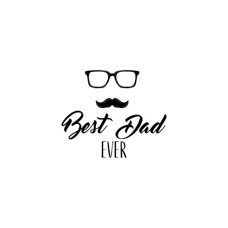fathers day card mustache glasses best dad ever lettering
