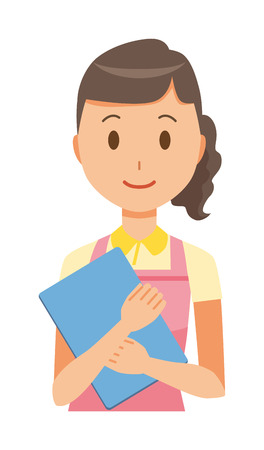 エプロンを着た女性ホームヘルパーが両手を広げるのイラスト素材 ベクタ Image エプロンを着た女性ホームヘルパーが両手を広げるのイラスト素材 ベクタ Image