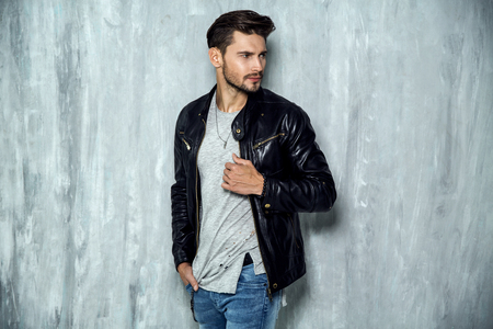 chaqueta de cuero conjunto hombre chaqueta de cuero conjunto hombre