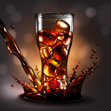 ドリンク 高詳細なリアルなイラストのスプレーで氷をグラスにコーラのイラスト素材 ベクタ Image ドリンク 高詳細なリアルなイラストのスプレーで氷をグラスにコーラのイラスト素材 ベクタ Image