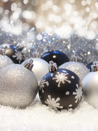 black and silver christmas decorations nestled in snow stock photo 24358671 - Black And Silver Christmas Decorations black and silver christmas decorations nestled in snow stock photo 24358671 - Black And Silver Christmas Decorations