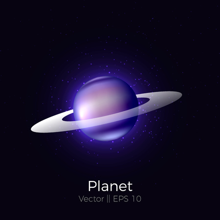 ベクトル空間における現実的な地球のイラスト 光の効果 輝く星 スタイリッシュな輝き 暗い宇宙の背景 土星は太陽系の のイラスト素材 ベクタ Image