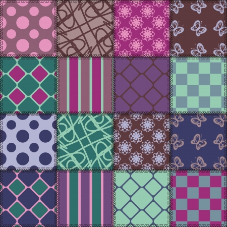 Patchwork background with different patterns