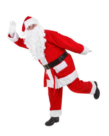 Funny pose of santa claus on white background