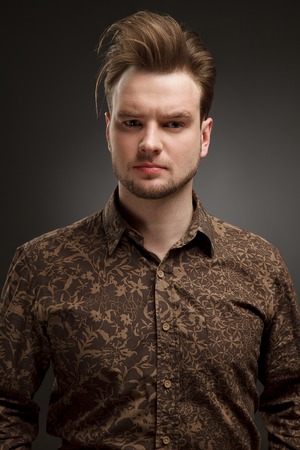 Man Haircut Stylish Young Man With Trendy Hairstyle Pose In