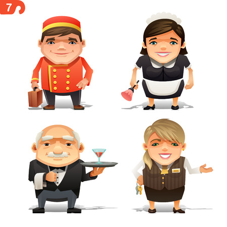 Hotel professions set