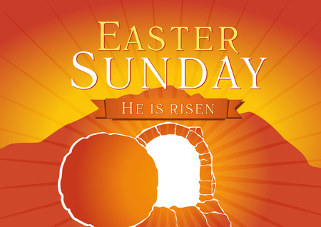 he is risen easter sunday holy week vector card happy holiday resurrection sunday flyer