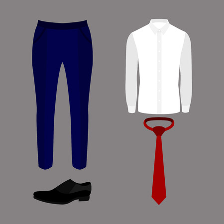 ズボン シャツ ネクタイ 靴 おしゃれな紳士服のセットです ベクトル図のイラスト素材 ベクタ Image