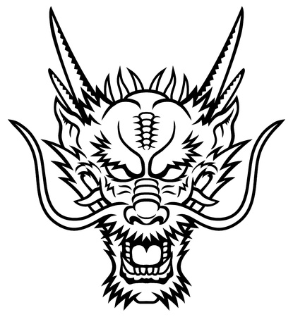 a dragon head logo this is illustration ideal for a mascot and