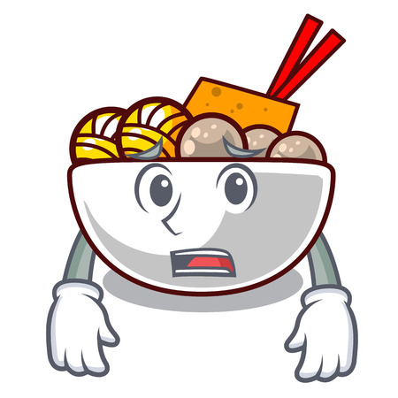 Afraid meatball isolated with in the character vector illustration