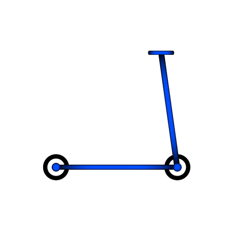 白い背景にキックスクーターのアイコン のイラスト素材 ベクタ Image