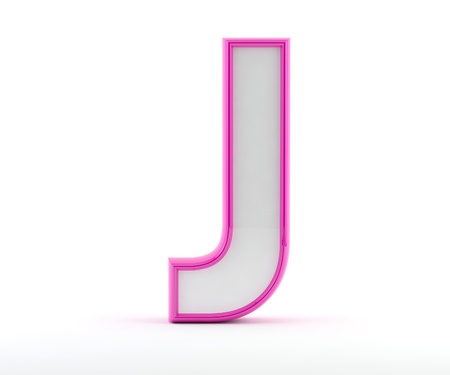3d letter with glossy pink outline letter j stock photo picture letter j outline
