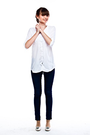 Young And Funny Girl In A White Shirt And Dark Blue Jeans Stock Photo Picture And Royalty Free Image Image Young And Funny Girl In A White Shirt And Dark Blue Jeans Stock Photo Picture And Royalty Free Image Image