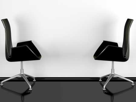 Bureau Noir Brillant : Deux fauteuils de bureau noir intérieur noir brillant plancher un