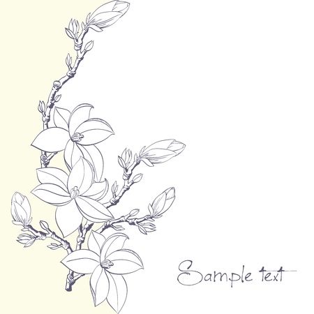 Background with magnolia flowers for card or invitation