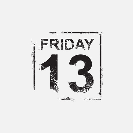 Friday 13th, grunge design, vector illustration
