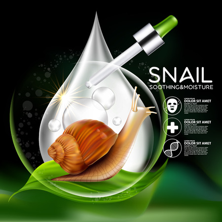 Snail Serum Cosmetic for Skin. Иллюстрация