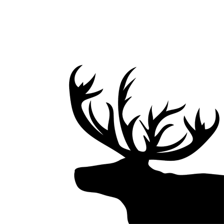 black silhouette head christmas reindeer white background royalty christmas reindeer silhouette