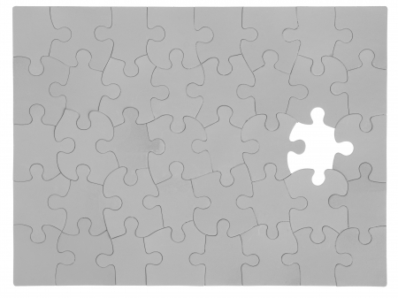 ユニティ 空白の灰色のジグソー パズルのピース織り目加工段ボール素材のすべての接続されている 偉大な詳細 の写真素材 画像素材 Image 9297476