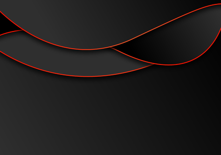 abstract black red wavy lines vector art illustration background