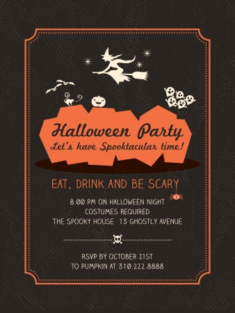 halloween party invitation template for card poster flyer royalty