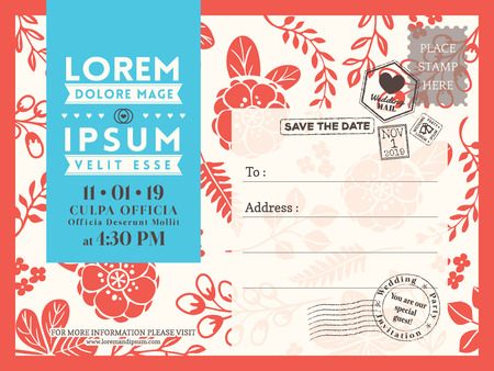 wedding invitation postcard templates