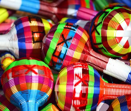 Colorful maracas from mexico