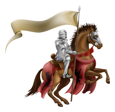 黒い鎧乗馬馬、3 D レンダリングされたデジタル